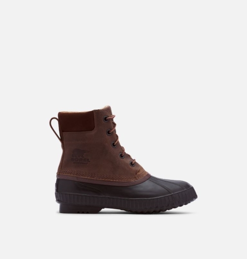 Sorel Cheyanne II Blonder Duck Gummistøvler Herre Tobacco/Black | NFLJBD-801