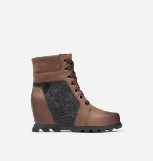 Sorel Joan Of Arctic Wedge III Lexie Bootie Støvletter med Kilehæl Dame Sort | FROESU-512