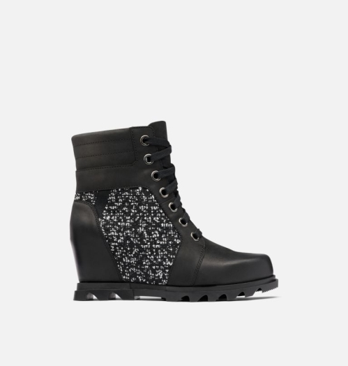 Sorel Joan Of Arctic Wedge III Lexie Bootie Støvletter med Kilehæl Dame Sort | HDTYUF-256