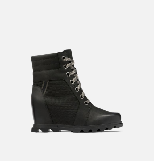 Sorel Joan Of Arctic Wedge III Lexie Bootie Støvletter med Kilehæl Dame Sort | PGNEOY-201