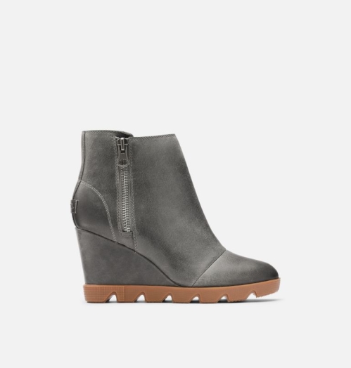 Sorel Joan Uptown Zip Bootie Støvletter med Kilehæl Dame Quarry Gum 2 | AFOUZH-316