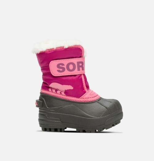 Sorel Snow Commander Snestøvler Børn Pink/Black | JCOFWI-092